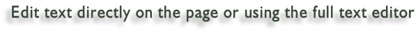Edit text directly on the page or using the full text editor